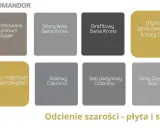 Paleta odcieni szarości: szczotkowane aluminium, szary lawa, grafitowy, stalowy, Sati platynowy, Grey Classic. Kolor szary znaczenie ma w nowoczesnych wnętrzach.