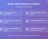 Kiedy zmienić łóżeczko na łóżko? 6 sygnałów: dziecko wspina się, budzi w nocy, jest za duże, szuka przestrzeni, wychodzi samo. To naturalny etap rozwoju.