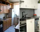 Metamorfoza kuchni za grosze: od brązowych mebli do jasnej, nowoczesnej przestrzeni.