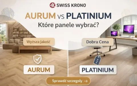 Porównanie klas paneli podłogowych: AURUM (wyższa jakość) vs PLATINIUM (dobra cena). Wybierz idealne rozwiązanie dla swojego domu.